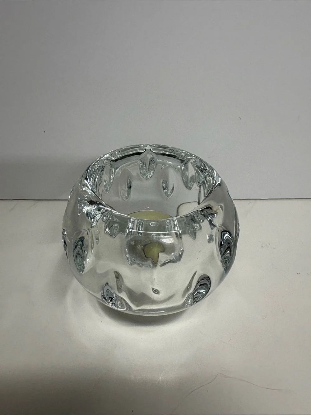 Vintage Full Lead Crystal Artisanal Tealight Candle Holder - Home Accents